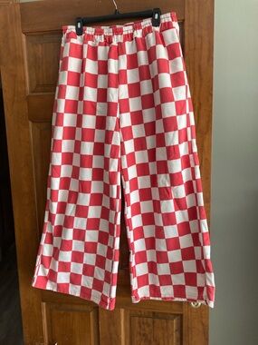 Red and White Checkered Wide-Leg sweats - Blakely